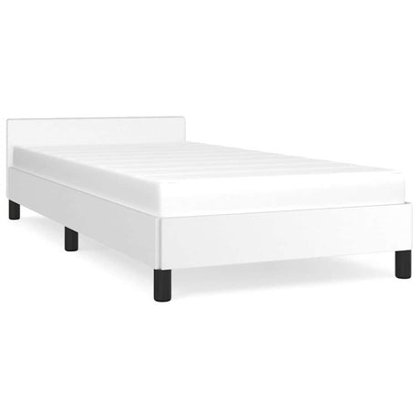 Vidaxl bedframe met hoofdeinde zonder matras 100x200 cm wit