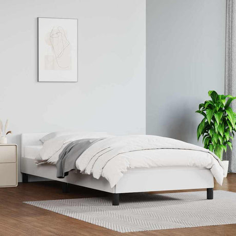 Vidaxl bedframe met hoofdeinde zonder matras 100x200 cm wit