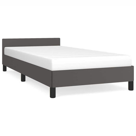 Vidaxl bedframe met hoofdeinde zonder matras 100x200 cm grijs