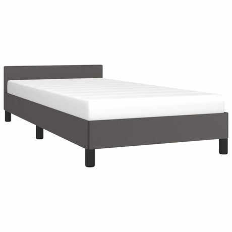Vidaxl bedframe met hoofdeinde zonder matras 100x200 cm grijs