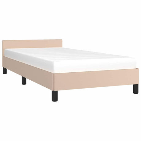 Vidaxl bedframe met hoofdeinde zonder matras cappuccino 100x200 cm