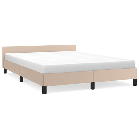 Vidaxl bedframe met hoofdeinde zonder matras cappuccino 140x200 cm