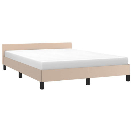 Vidaxl bedframe met hoofdeinde zonder matras cappuccino 140x200 cm