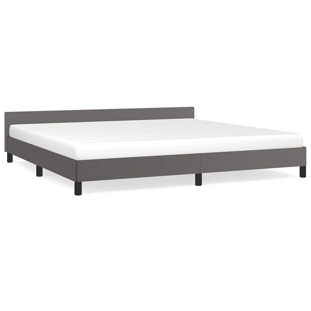 Vidaxl bedframe met hoofdeinde zonder matras 200x200 cm grijs