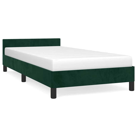 Vidaxl bedframe zonder matras 90x190 cm fluweel donkergroen