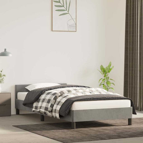 Vidaxl bedframe zonder matras 100x200 cm fluweel lichtgrijs