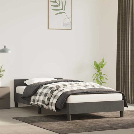 Vidaxl bedframe zonder matras 100x200 cm fluweel donkergrijs