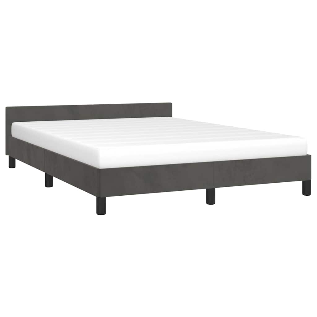 Vidaxl bedframe zonder matras 140x200 cm fluweel donkergrijs