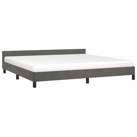 Vidaxl bedframe zonder matras 200x200 cm fluweel donkergrijs
