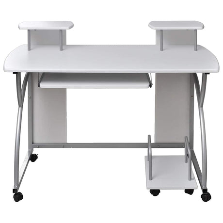 Vidaxl computerbureau 110x52x88,5 cm bewerkt hout wit