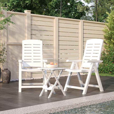 Vidaxl 3-delige tuinset polypropeen wit