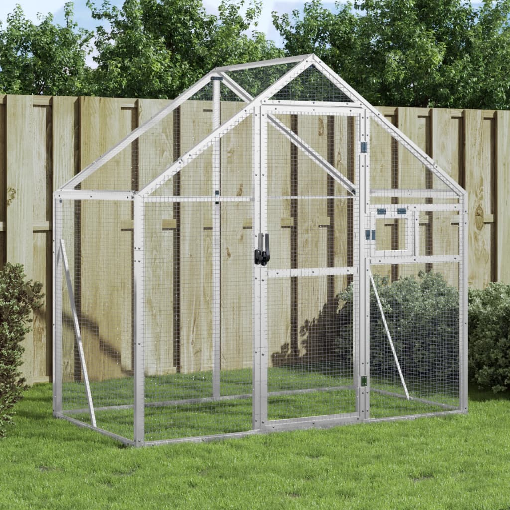 Vidaxx Voliere 179x100x185 m Aluminium Silber