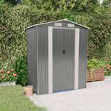Vidaxl Garden Shed 192x108x223 cm verzinkter Stahl hellgrau