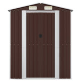 Vidaxl Garden Shed 192x108x223 cm verzinkter Stahl dunkelbraun