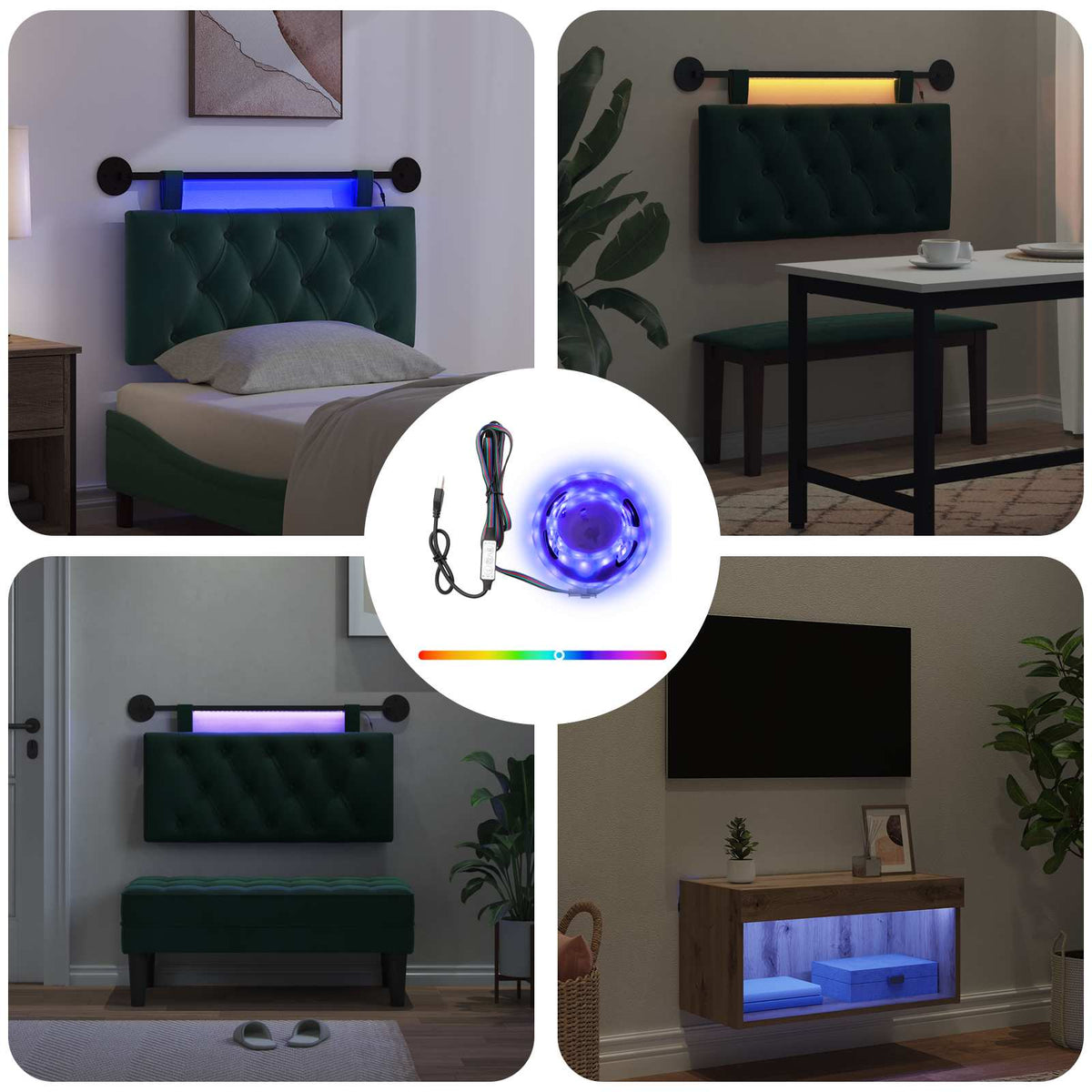 Vidaxl led-strip 2 st zwart smd5050