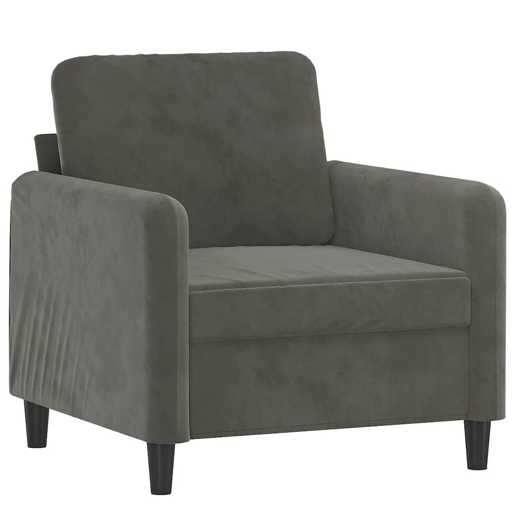 Vidaxl fauteuil 60 cm fluweel donkergrijs