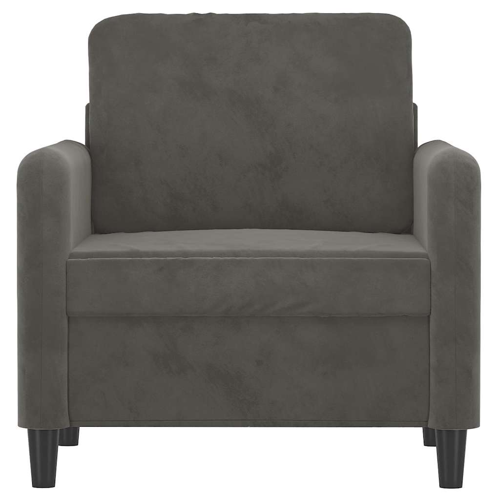 Vidaxl fauteuil 60 cm fluweel donkergrijs