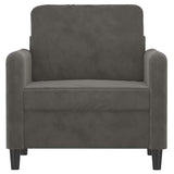 Vidaxl fauteuil 60 cm fluweel donkergrijs