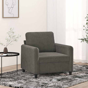 Vidaxl fauteuil 60 cm fluweel donkergrijs