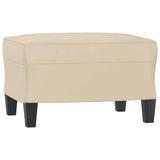 Vidaxl voetenbank 60x50x41 cm microvezelstof crèmekleurig