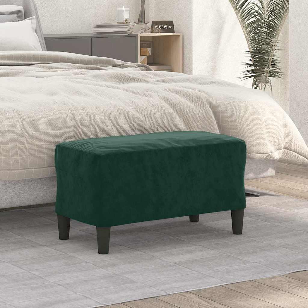Vidaxl bankje 70x35x41 cm fluweel donkergroen
