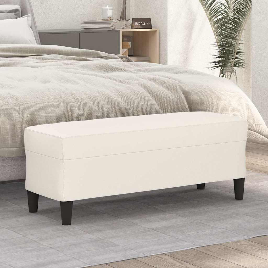 Vidaxl bankje 100x35x41 cm kunstleer crèmekleurig