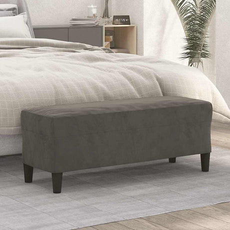 Vidaxl bankje 100x35x41 cm fluweel donkergrijs