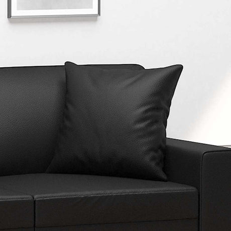 Vidaxl Dekorative Kissen 2 ST 40x40 cm künstliches Leder schwarz