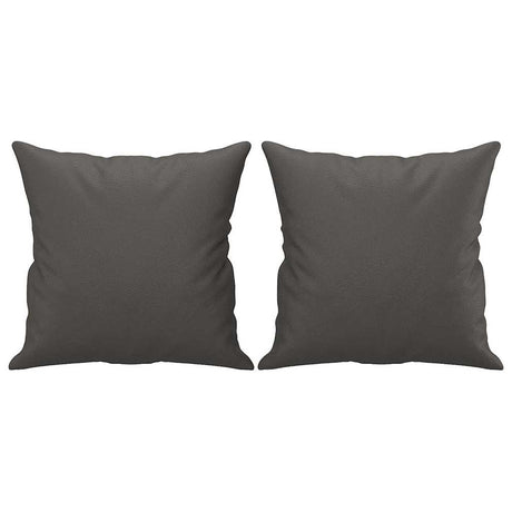 Vidaxl Dekorative Kissen 2 ST 40x40 cm künstliches Ledergrau grau