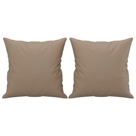 VIDAXL Dekorative Kissen 2 PCs 40x40 cm künstlicher Leder Cappuccino