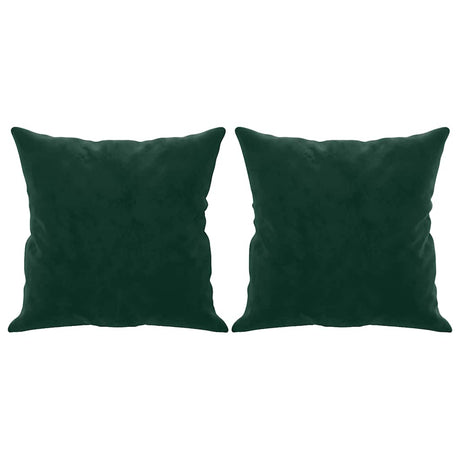 Vidaxl Dekorative Kissen 2 ST 40x40 cm Samt dunkelgrün