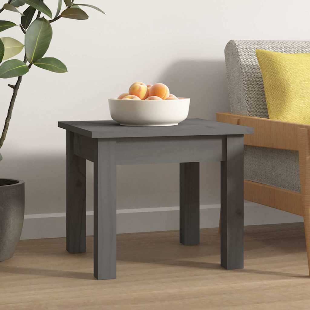 Vidaxl salontafel 35x35x30 cm massief grenenhout grijs
