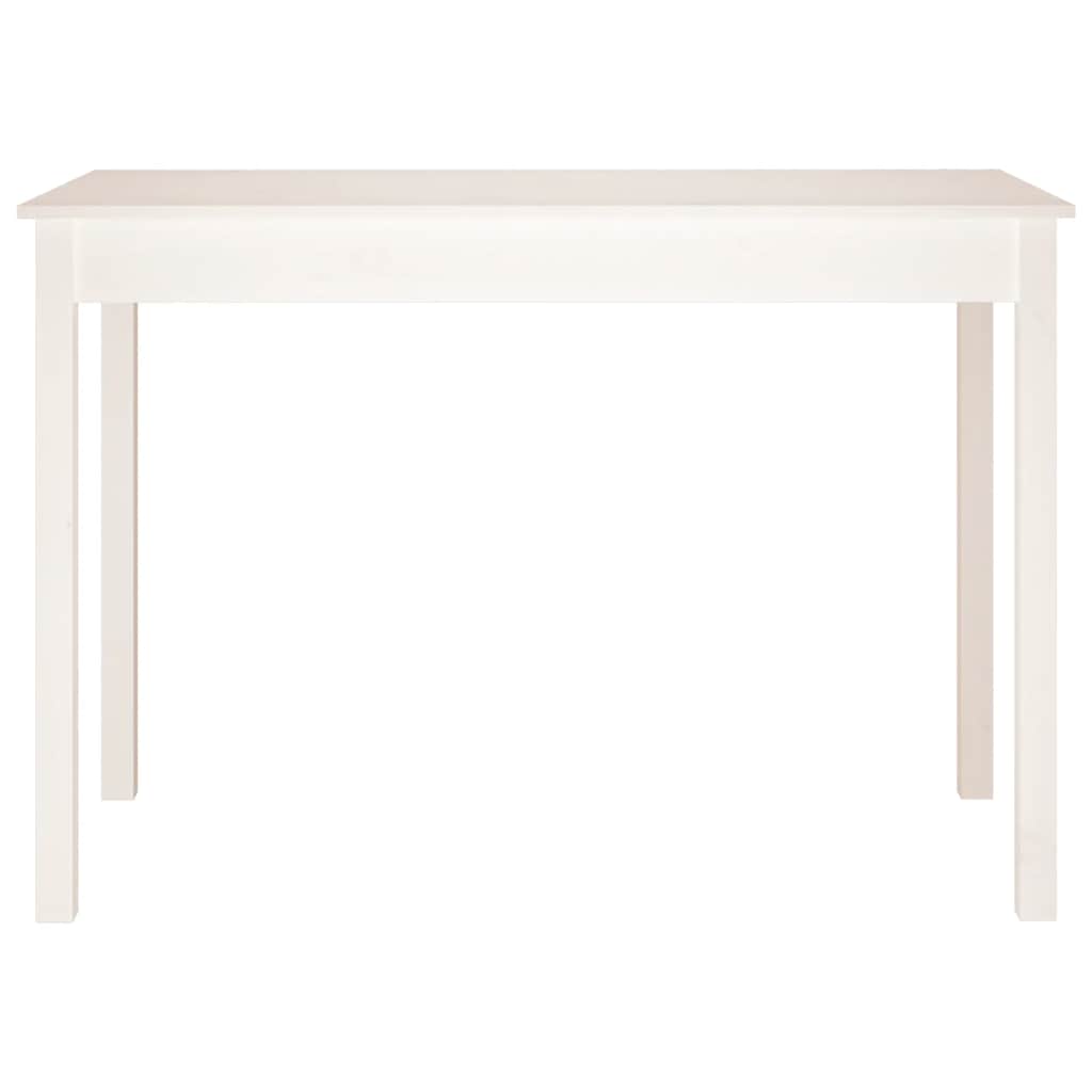 Vidaxl eettafel 110x55x75 cm massief grenenhout wit