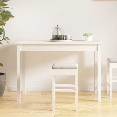Vidaxl eettafel 110x55x75 cm massief grenenhout wit