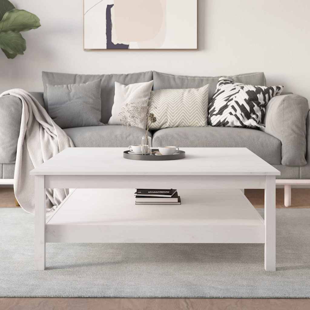 Vidaxl salontafel wit 100x100x40 cm massief grenenhout