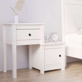 Vidaxl nachtkastje 79,5x38x65,5 cm massief grenenhout wit