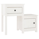 Vidaxl nachtkastjes 2 st 79,5x38x65,5 cm massief grenenhout wit