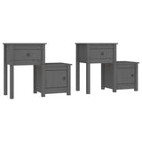 Vidaxl nachtkastjes 2 st 79,5x38x65,5 cm massief grenenhout grijs