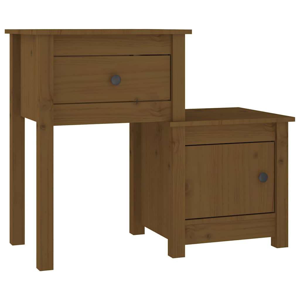 Vidaxl nachtkastje 79,5x38x65,5 cm massief grenenhout honingbruin