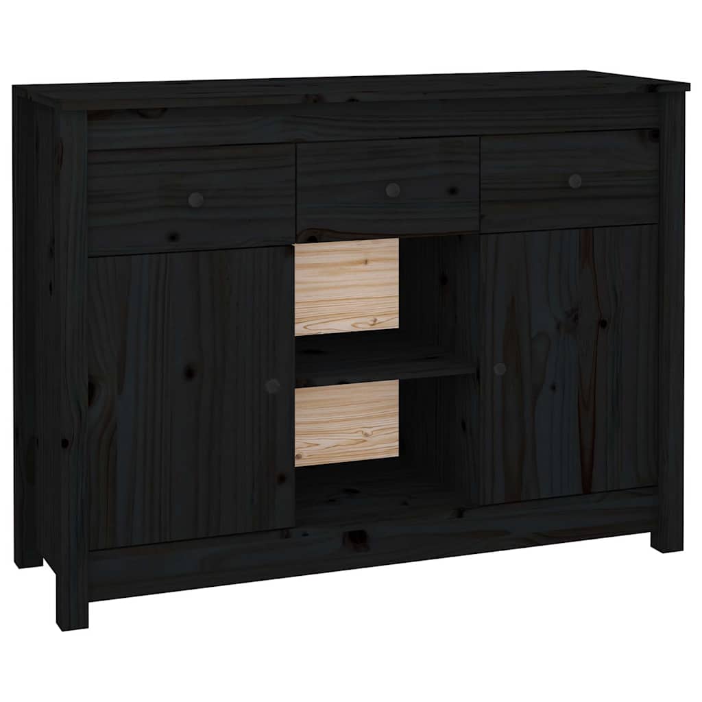 Vidaxl dressoir 100x35x74,5 cm massief grenenhout zwart