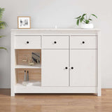 Vidaxl dressoir 100x35x74 cm massief grenenhout wit
