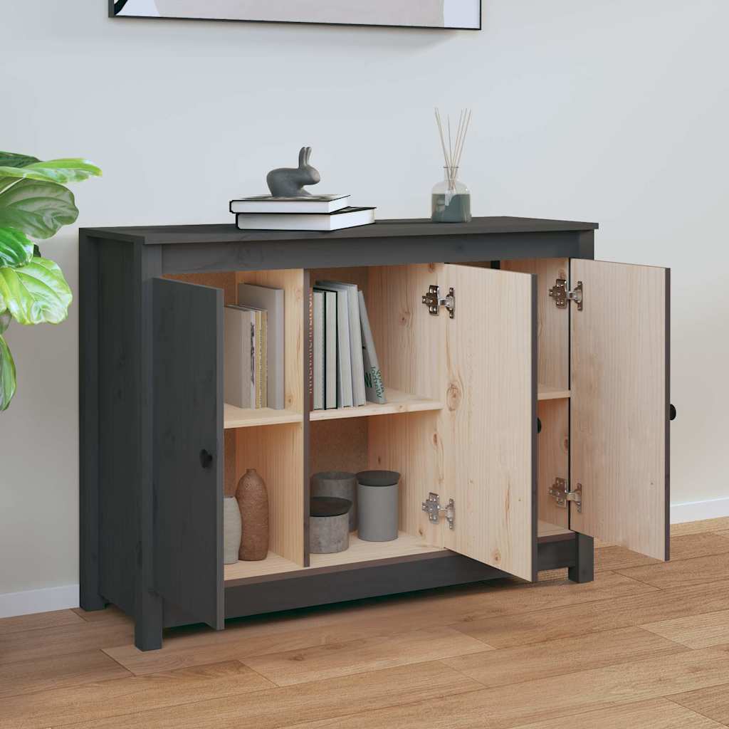 Vidaxl dressoir 100x35x74 cm massief grenenhout grijs