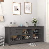 Vidaxl -Schuhschrank 110x38x45,5 cm Festkieferngrau