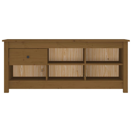 Vidaxl Schuhschrank 110x38x45,5 cm Festkiefer Honigbraun