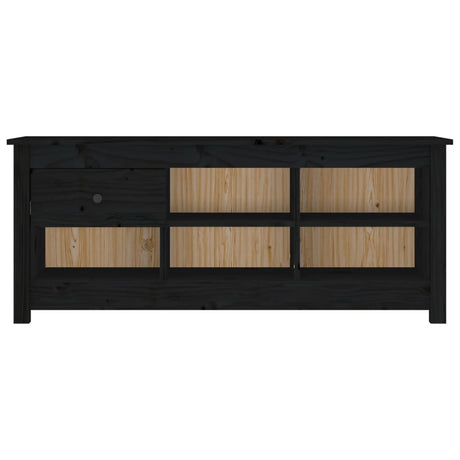 Vidaxl Schuhschrank 110x38x45.5 cm Festkiefer Schwarz