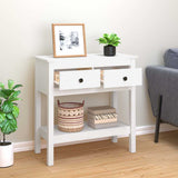 Vidaxl wandtafel 75x35x75 cm massief grenenhout wit