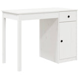 Vidaxl bureau 100x50x75 cm massief grenenhout wit