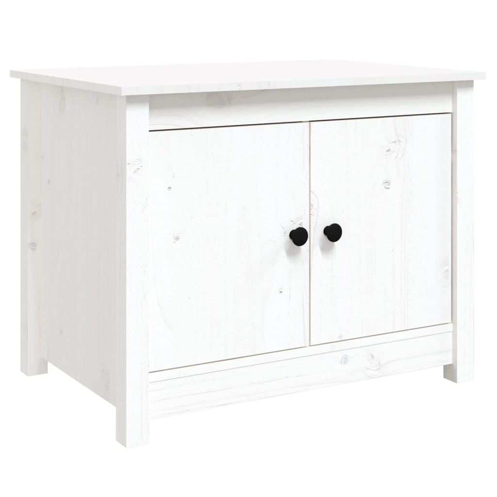 Vidaxl salontafel 71x49x55 cm massief grenenhout wit