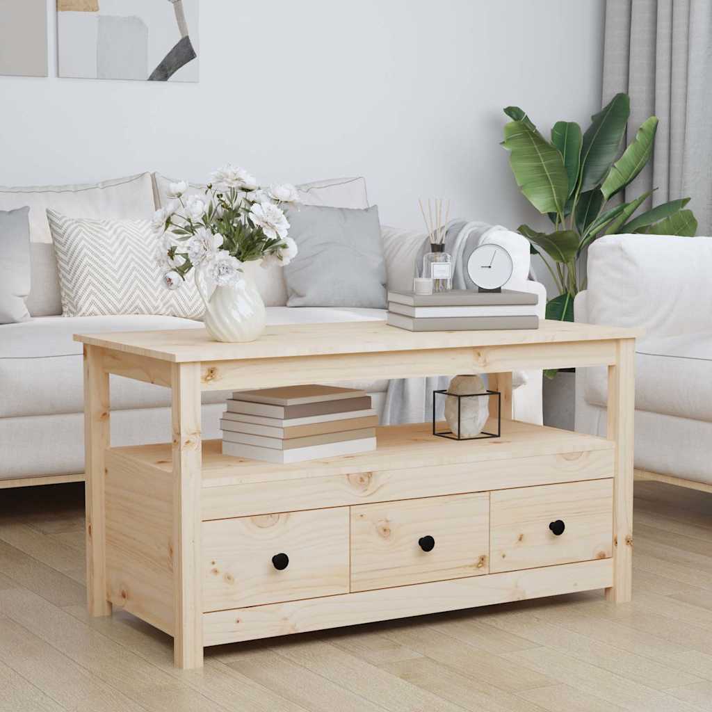 Vidaxl salontafel 102x49x55 cm massief grenenhout