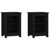 Vidaxl nachtkastjes 2 st 40x35x55 cm massief grenenhout zwart